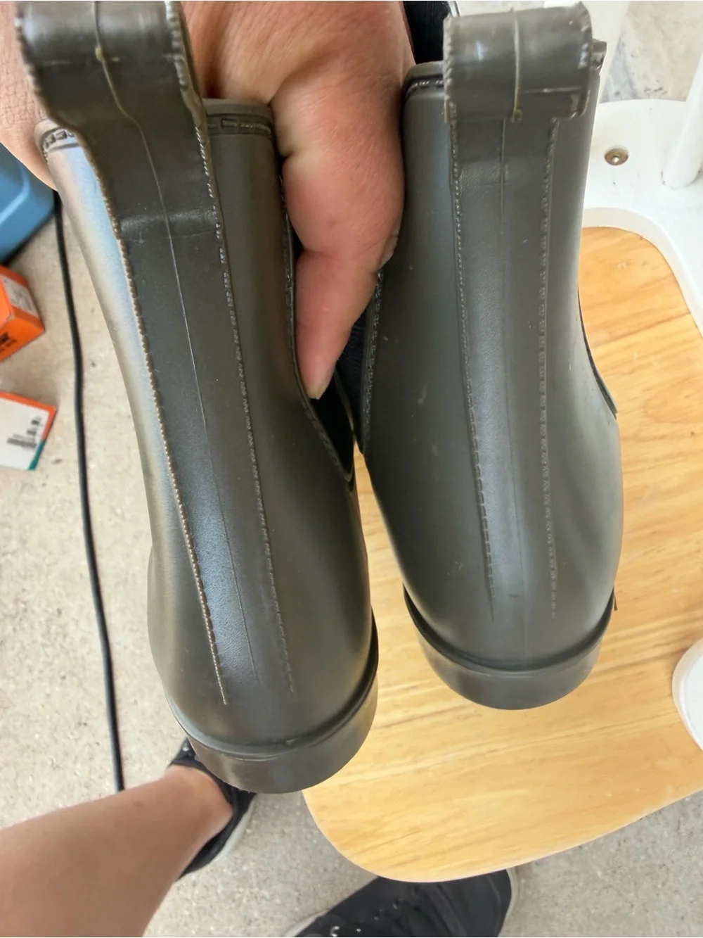 Olive Green Chelsea Rain Boots